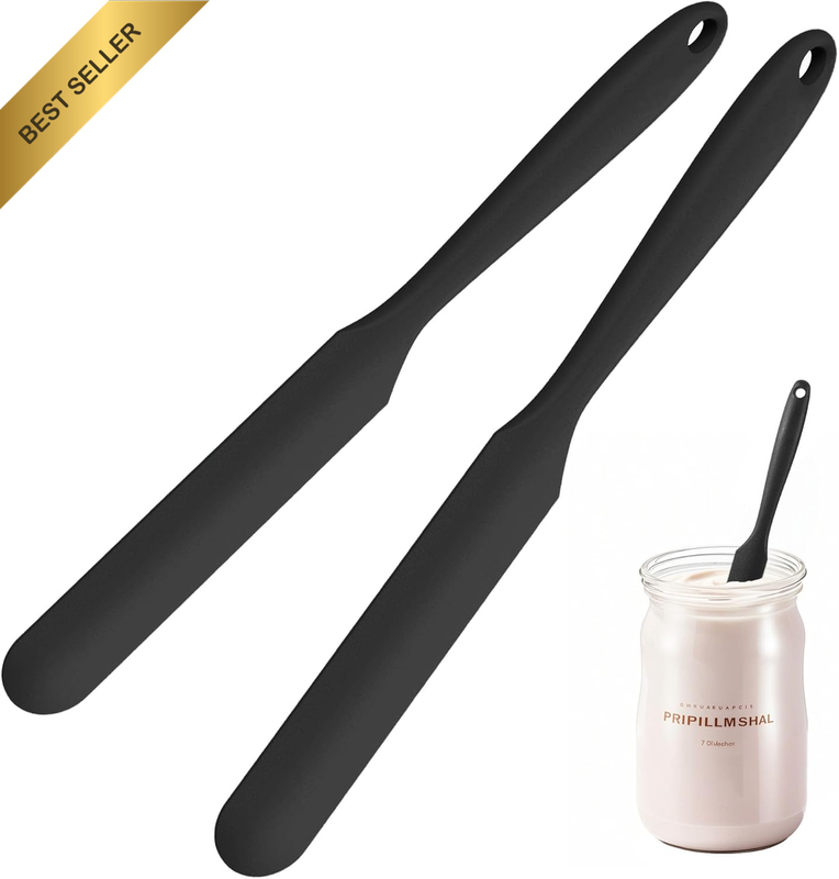 2Pcs Silicone Jar Spatula,9 Inch Jam Spreader for Peanut Butter,Heat-Resistant F
