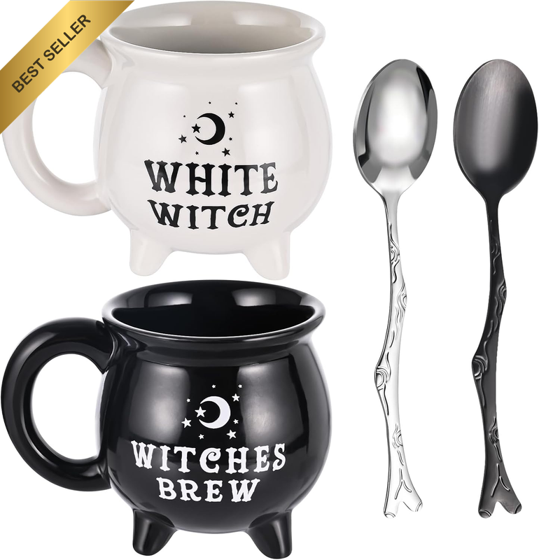 2 Pack Witches Brew Cauldron Mugs Halloween Cauldron Mugs Halloween Gifts 12 Oz
