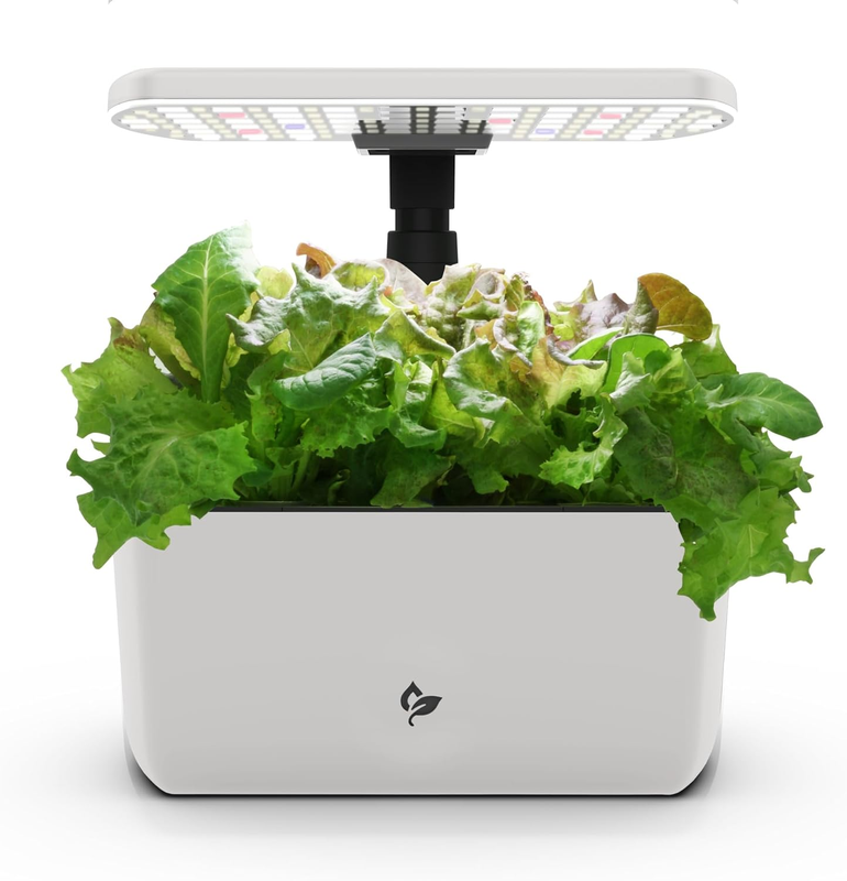 Aerogarden Harvest Lite in Cream, Soil-Free Indoor Hydroponic Garden with LED Gr