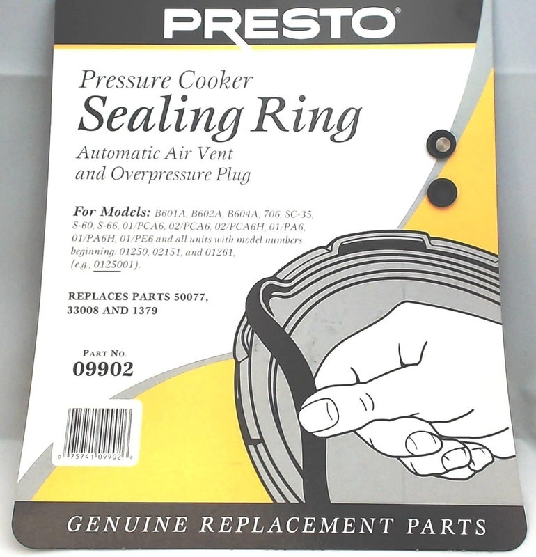 3 Pk, Presto Pressure Cooker Sealing Ring Gasket for 6 Qt, 09902