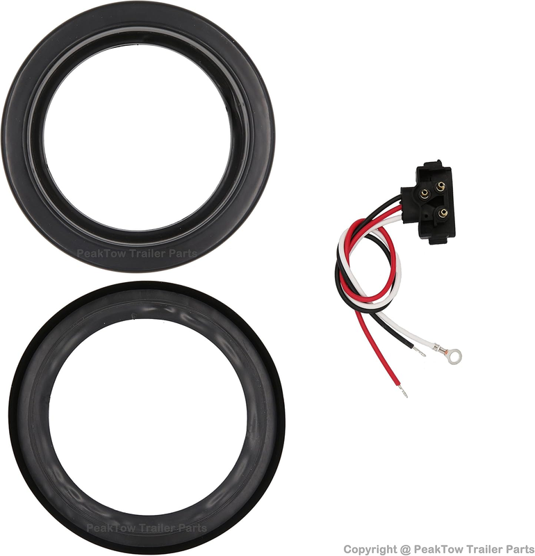 PTL0401 Round Red 4 Inches LED Submersible Stop/Turn/Tail Lights Including Gromm