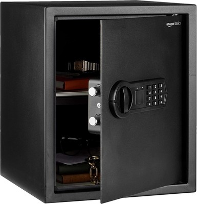 Amazon Basics Steel Home Security Safe with 1.52 Cubic Feet, Black 
