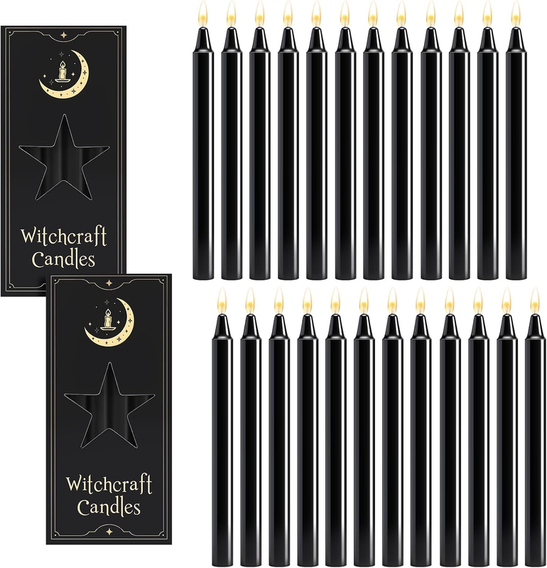 24 Pack Black Candles 6.3