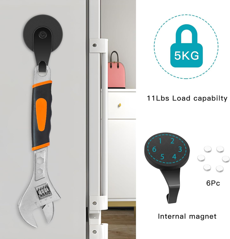 Magnetic Wreath Hanger, 2 Pack Heavy Duty Magnets with Hook for Refrigerator, Ch