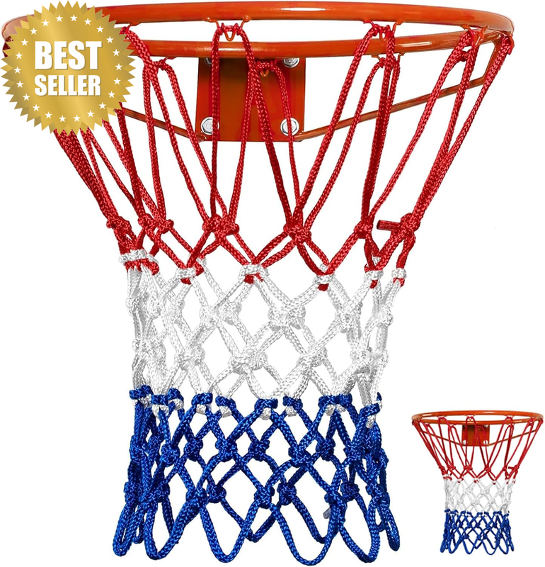 Basketball Net Heavy Duty Outdoor - 7.16Oz/200G Hand-Woven Replacement Net, 12 L