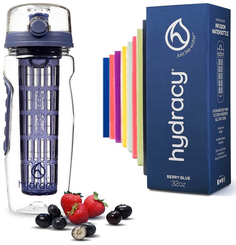 Fruit Infuser Water Bottle Time Mark Insulating Sleeve Combo Healthy Hydration