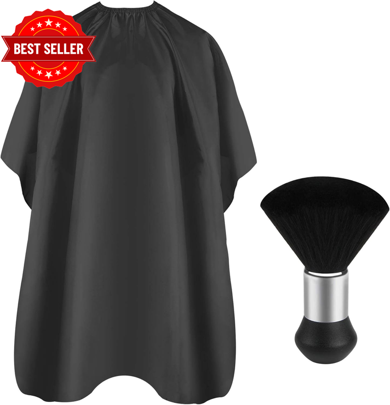 Professional Hair Cutting Cape with Neck Duster Brush, Salon Barber Cape, Hair C