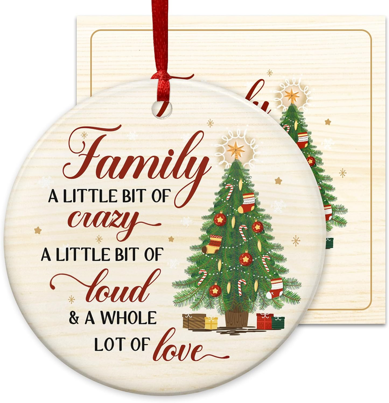 Christmas Ornament Gifts for Women Men - Ceramic Christmas Ornaments 2025 with C
