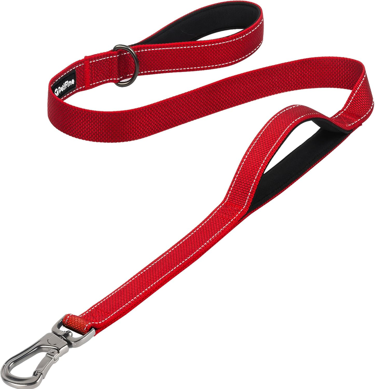 Heavy Duty Dog Leash 4FT Double Handle Traffic Reflective Nylon Padded Walking