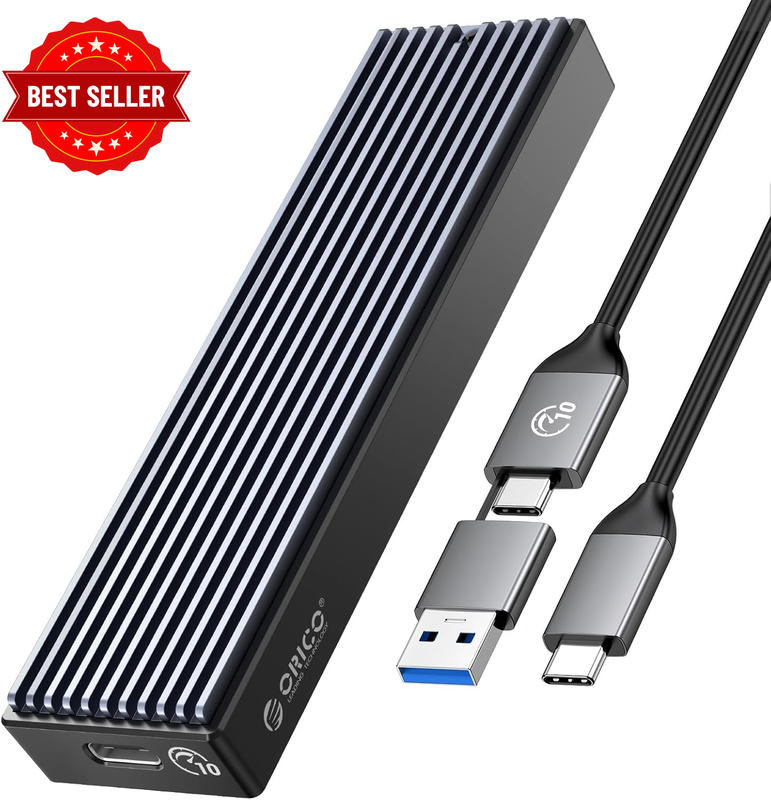 M.2 Nvme SSD Enclosure, USB 3.2 Gen 2 (10 Gbps) to Nvme PCI-E M.2 SSD Case Suppo