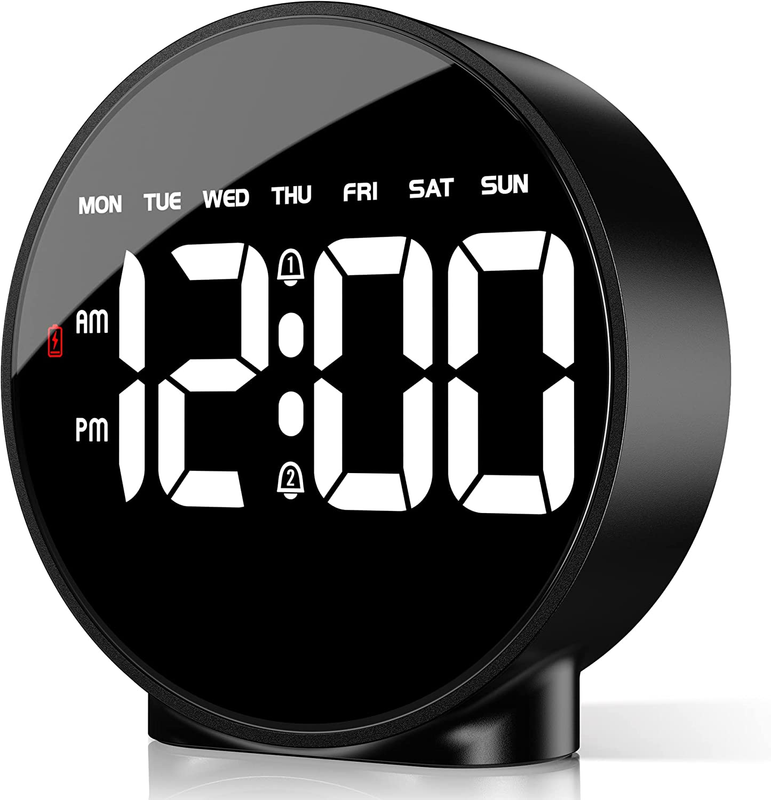 Electric Digital Dual Alarm Clock Bedside Battery Backup LED Large Display Snooz