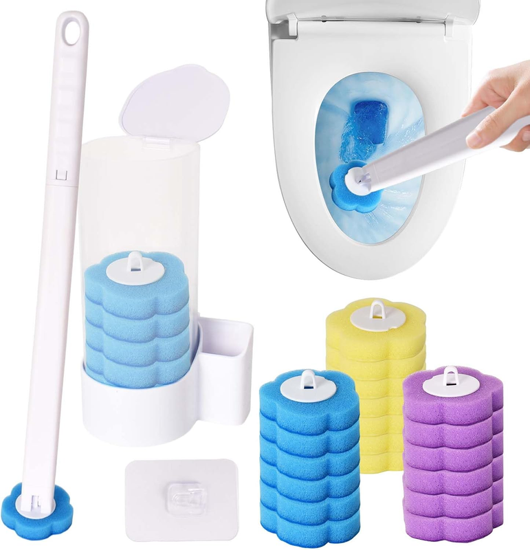Disposable Toilet Brush & Holder Set, Toilet Wand Kit with 18 Toilet Wand Replac