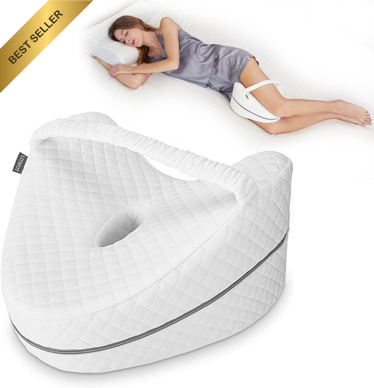 Knee Pillow for Side Sleepers Memory Foam Leg Support Pillow for Sciatica, Knee