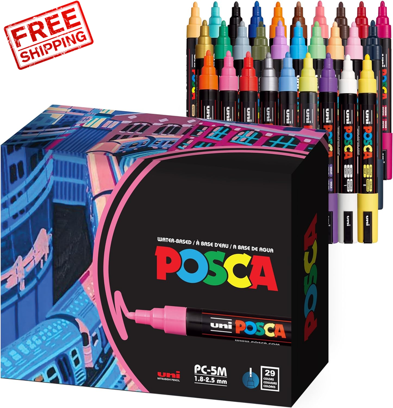 With Reversible Tips, Set Of Acrylic Paint Pens