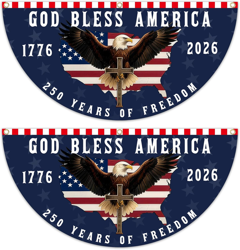 2PCS 250Th Anniversary Flag,1.5X3 FT 1776-2026 Fan Flags, 250 Years Anniversary