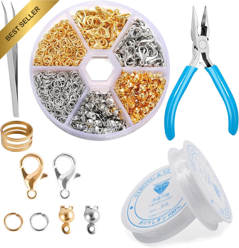 345Pcs Jewelry Making Jump Ring Lobster Clasp Kit,Open Jump Ring Jewelry Making