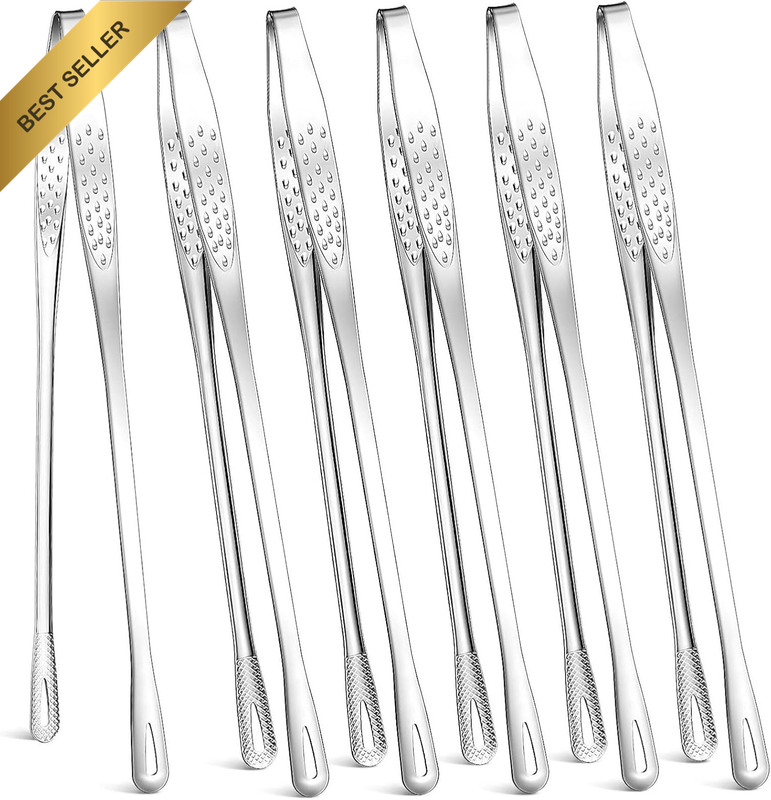 Stainless Steel BBQ Tongs for Grilling and Cooking, Professional Kitchen Tweezer