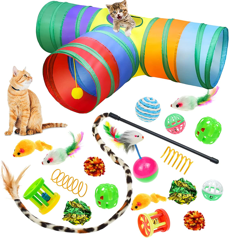 For Cats With Collapsible Tunnel Ball Feather Mouse Crinkle Balls