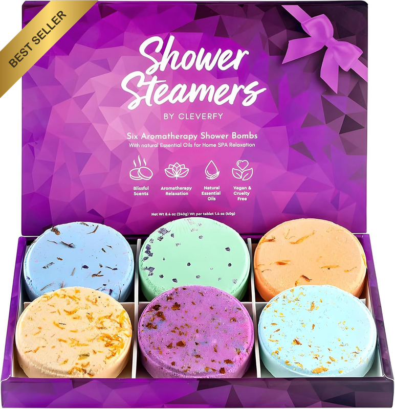Aromatherapy Shower Steamers 6 Pack - Natural Essential Oil for Relaxation, Home