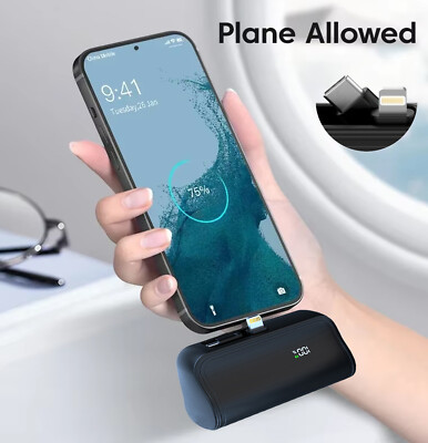 Portable Charger for iPhone/Android,10000mAh Small Power Bank with LCD Display