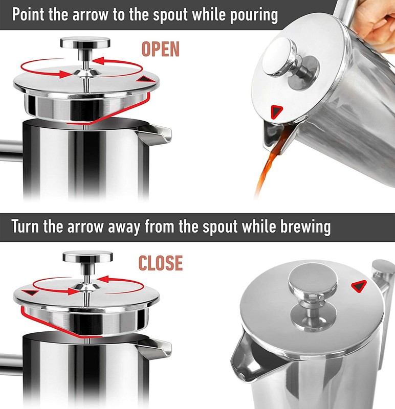 Mueller French Press Double Insulated 310 Stainless Steel Coffee Maker