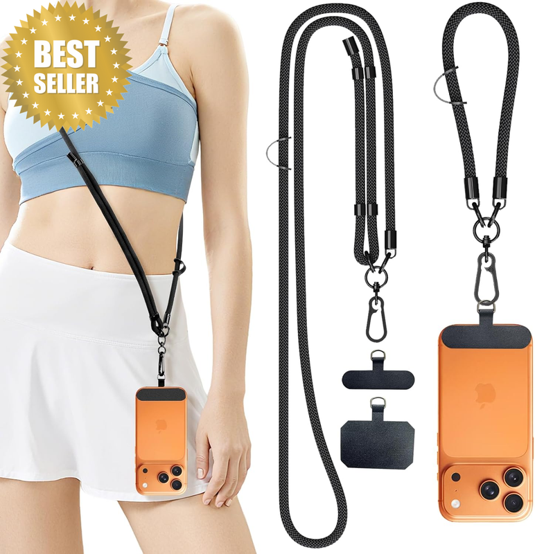 4 Pack Adjustable Phone Lanyard+Wrist Strap,Cell Phone Lanyards Crossbody,Anti T