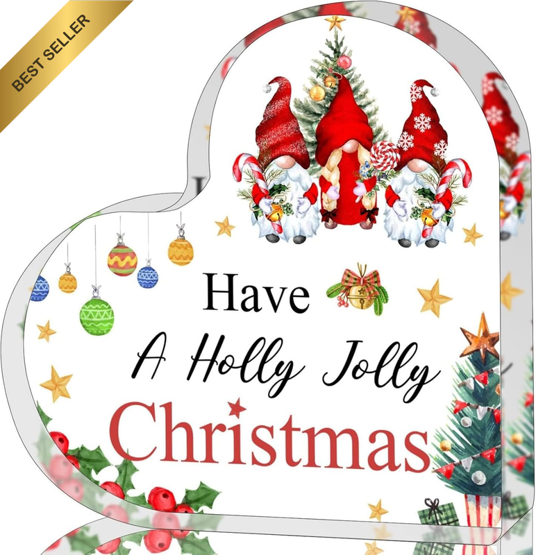 Acrylic Heart Tabletop Decoration Office Desk Tiered Tray Xmas Decor