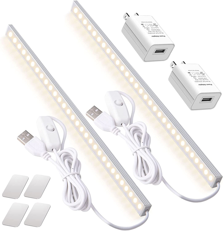 2Pack LED under Cabinet Light LED Light Bar with USB Powered Cabinet Lights