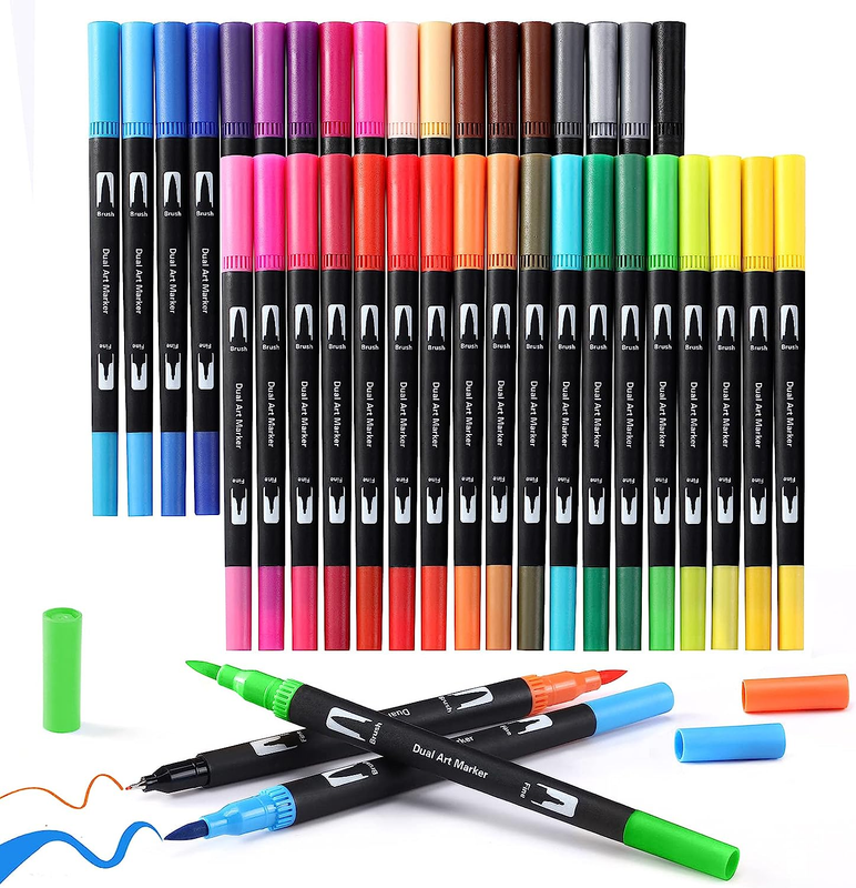 Brush Markers for Adults Coloring,36 Colors Art Markers Colored Pens for Bullet