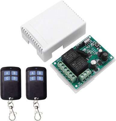 QIACHIP Wireless RF Relay Switch, 2-Channel 433MHz Momentary/Toggle