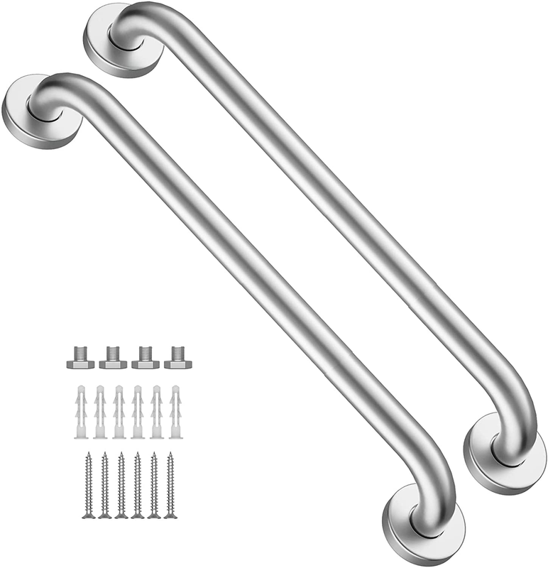 2 Pack 16 Inch Shower Grab Bar Satin Brushed Nickel, ZUEXT S
