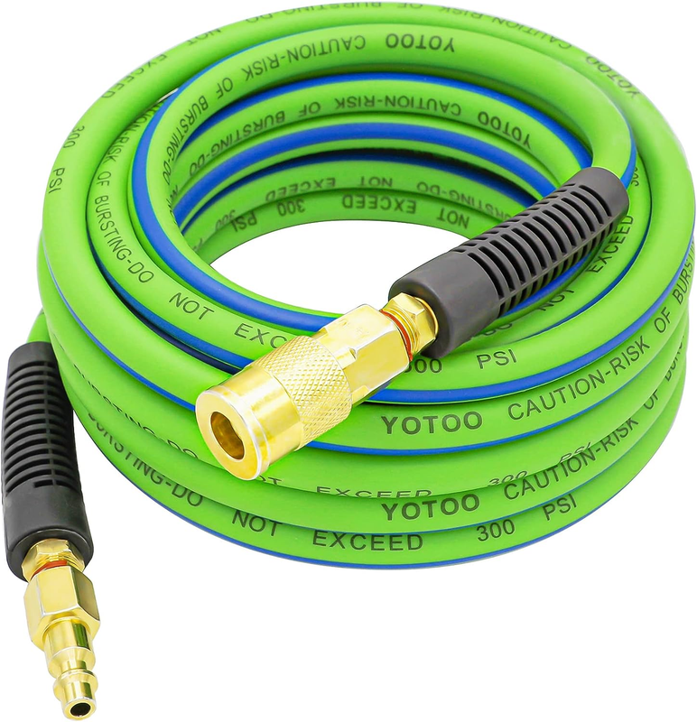 YOTOO Air Hose 1/4 in X 25 Ft, Heavy Duty Hybrid Air Compressor Hose, Flexible,