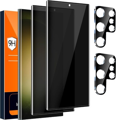 [2+2 Pack] Galaxy S23 Ultra Privacy Screen Protector, 9H Tempered Glass, Ultr...