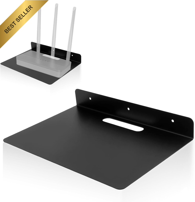 1PCS Metal Floating AV Shelf for Router Projector DVD Player, Wall Mounted AV Ra