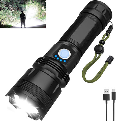 Rechargeable LED Flashlight High Lumens, 500000 Lumens Super Bright Flash Lights