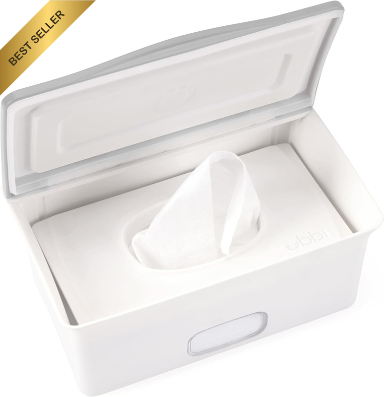 Baby Wipes Dispenser: Weighted, Non-Slip, Fresh Wipes (Gray)