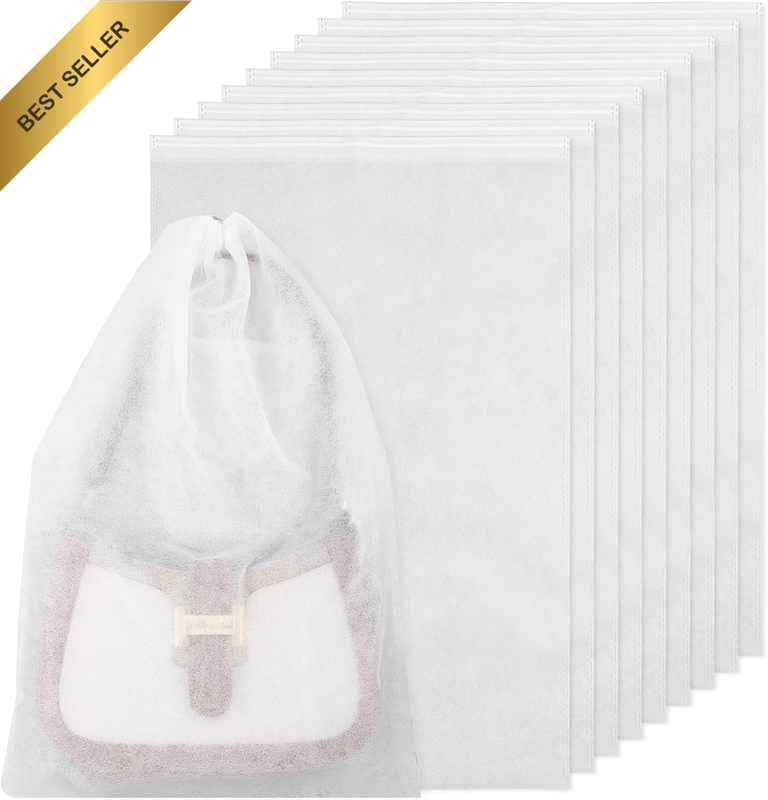 10 Pcs Dust Bags for Handbags Dust Proof Drawstring Purse Storage Bag Non-Woven