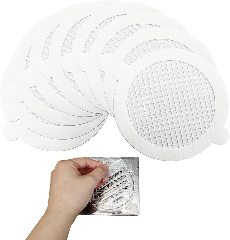 50 Pack Drain Hair Catcher, Shower Drain Hairs Catcher Mesh Sticker, Drain Cover