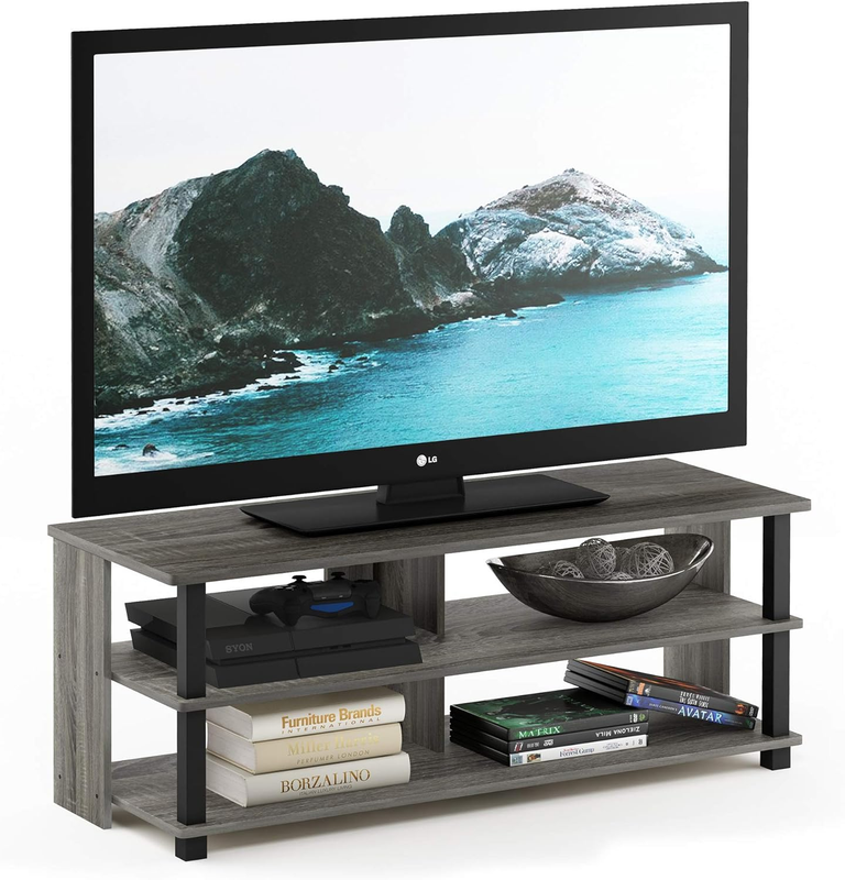 Sully 3-Tier Stand for TV up to 48 Inch, French Oak Grey/Black
