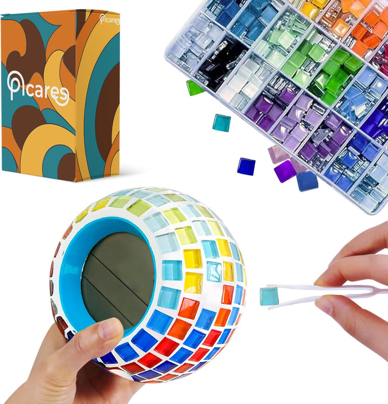 DIY Mosaic Tile Kit for Crafts – Digital Color-Changing Alarm