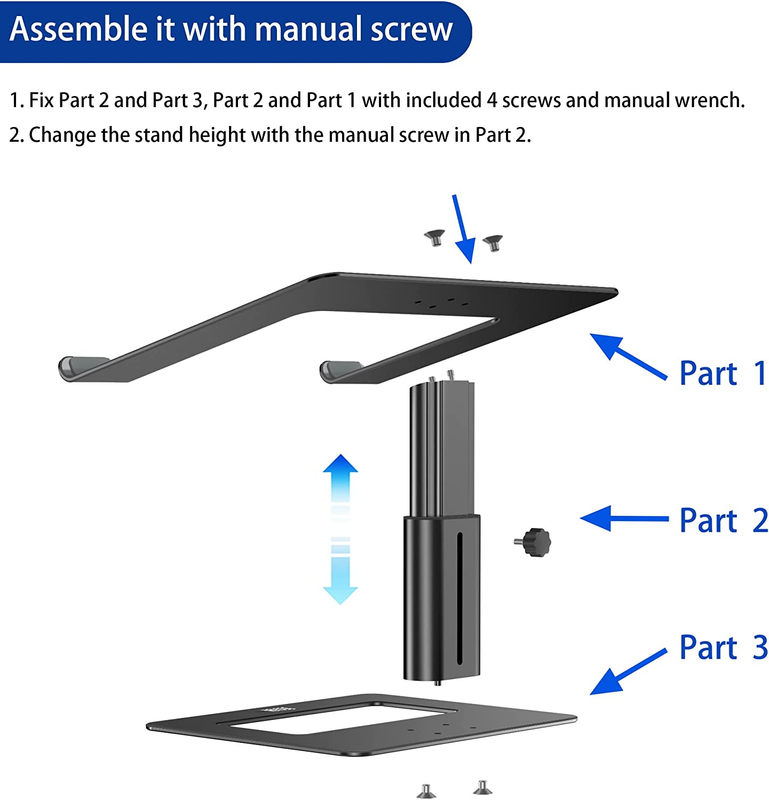 LSX3 Aluminum Laptop Stand, Ergonomic Adjustable Notebook Stand, Riser Holder Co