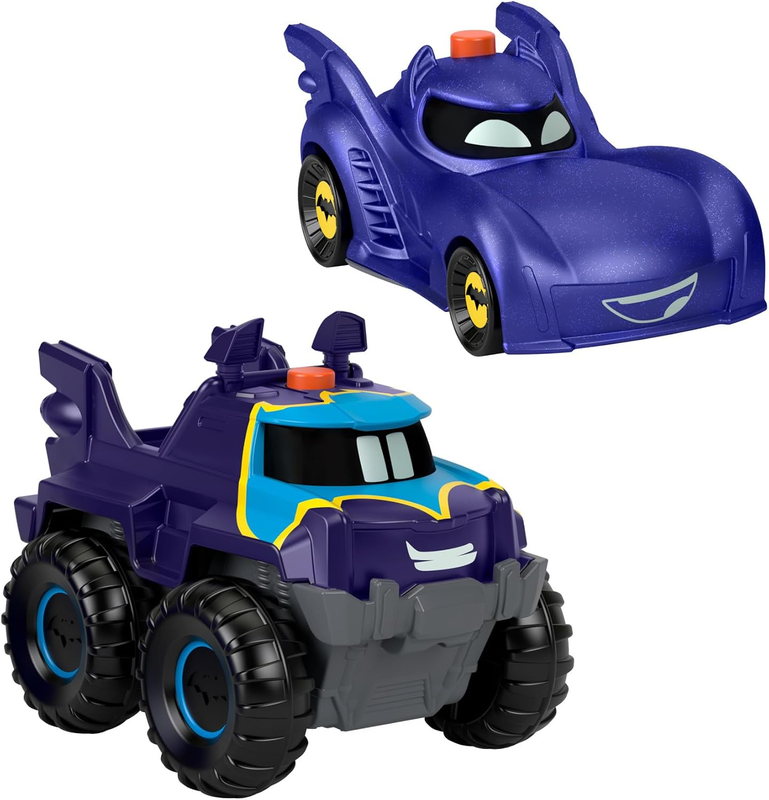 Fisher-Price DC Batwheels Light-Up 1:55 Scale Toy Cars 2-Pack, Bam the Batmobile