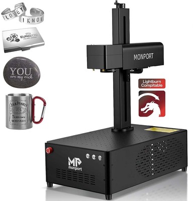 All-in-1 Monport Raycus 30W 6x6'' Fiber Laser Engraver Marker Electric Lifting US