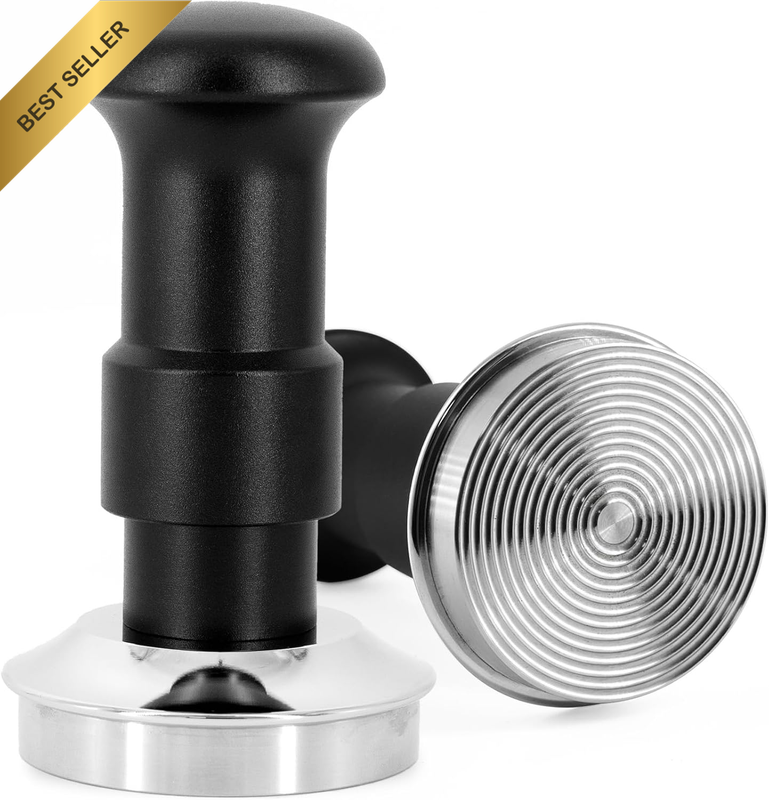 Espresso Coffee Tamper 54Mm, 30Lb Auto-Calibrated Spring with Ripple Base Coffee