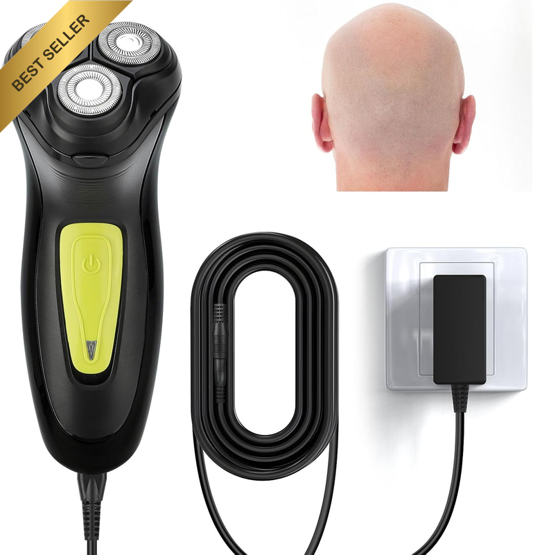 Electric Razor Bald Head Corded Shaver 3D Floating Heads Rotary Face