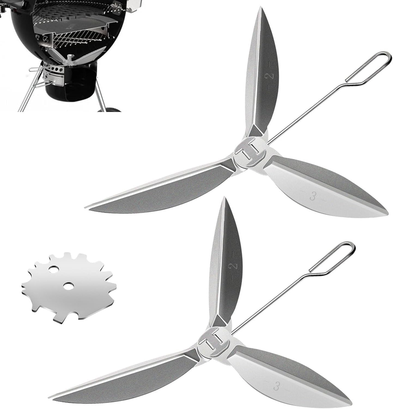 1 Pcs Silver,22-1/2-Inch One Touch Cleaning System Kit, Compatible with Weber Gr