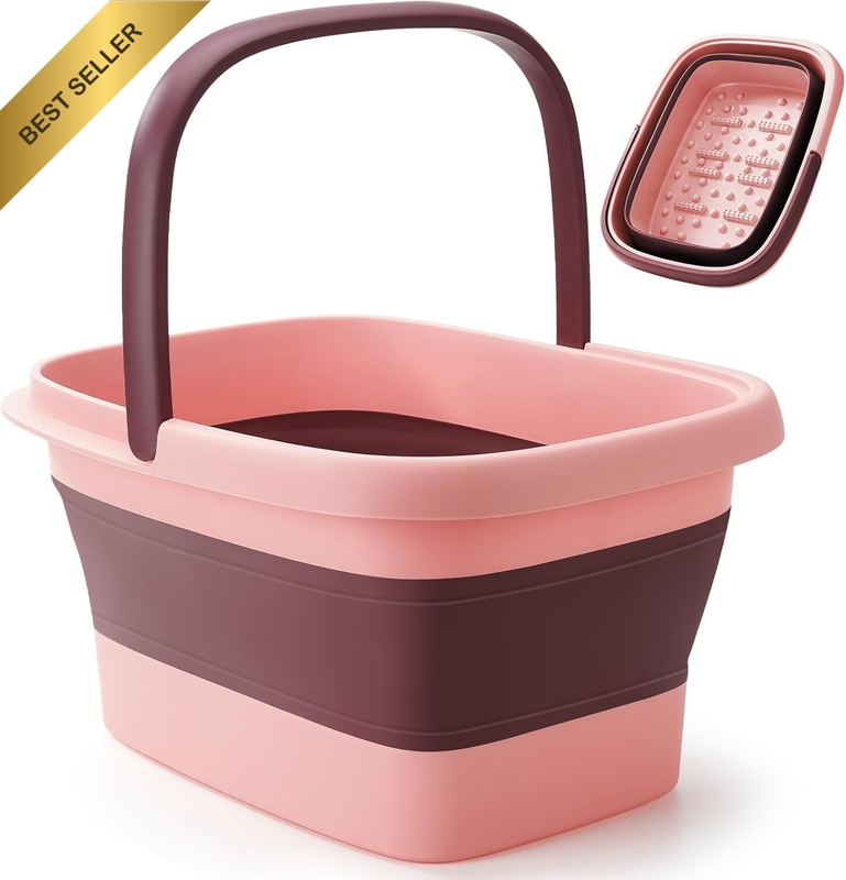 Foldable Foot Soaking Tub, Portable Collapsible Multifunction Plastic Basin Foot
