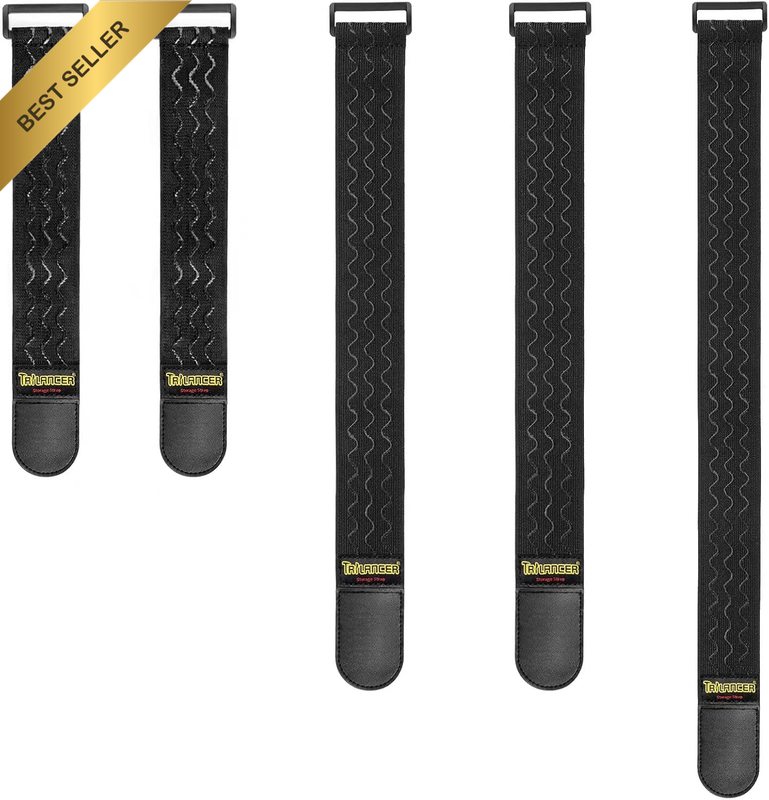 Elastic Cinch Straps with Anti-Slip Strips,3 Size Combo(5-Pack) Heavy Duty Hook