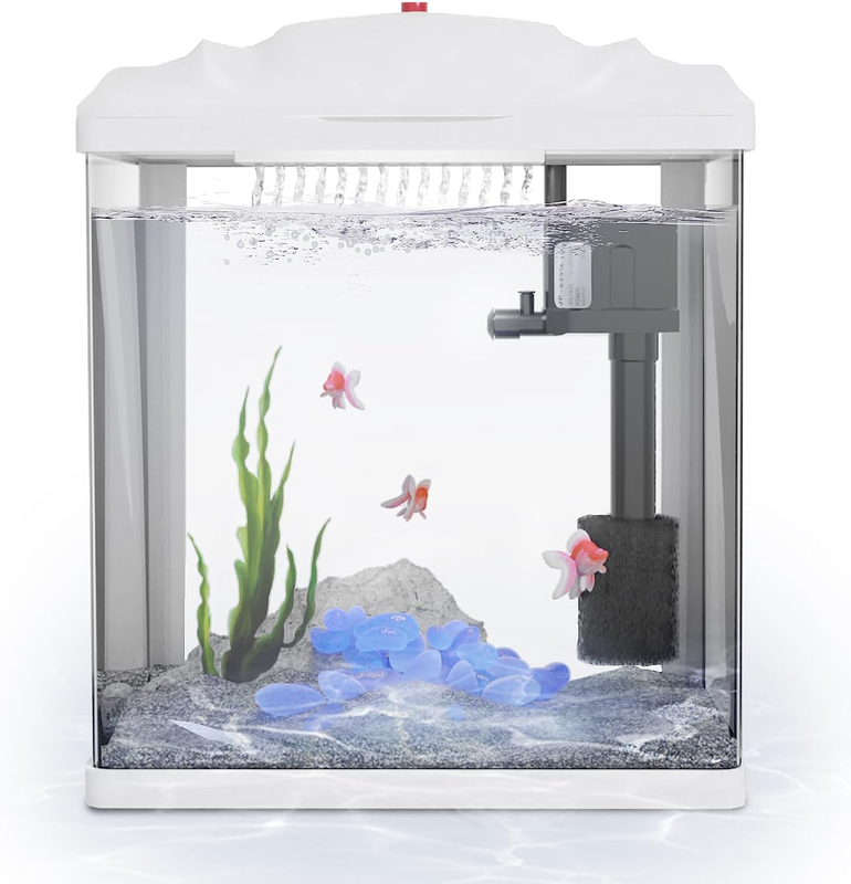 Glass Betta Fish Tank Set up Self Cleaning 2 Gallon Small Nano Aquarium Starter