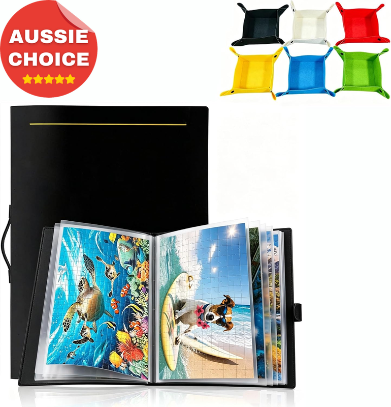 1000-1500 Piece Puzzle Storage Folder Large Capacity Waterproof 20 Pages 6 Boxes